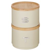 НАБОР БАНОК AGNESS ДЛЯ СЫПУЧИХ, 11Х16 СМ, ШТАБЕЛИРУЕМЫЕ, ЦВЕТ: IVORY