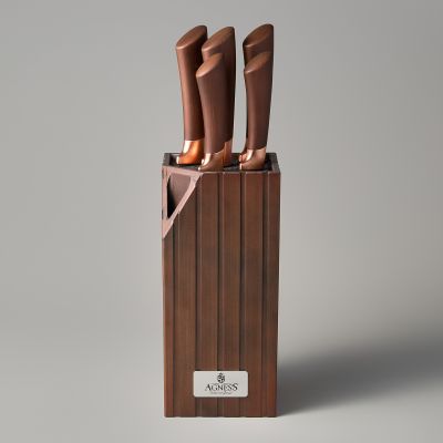 НАБОР НОЖЕЙ AGNESS  НА ПЛАСТИКОВОЙ ПОДСТАВКЕ, 6 ПРЕДМЕТОВ-3