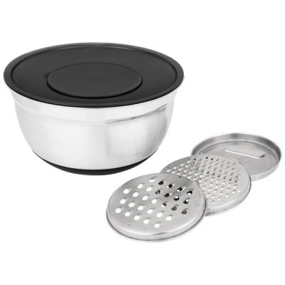 МИСКА  AGNESS 6 В 1 С КРЫШКОЙ С 3-МЯ СЪЕМНЫМИ ТЁРКАМИ,  24 СМ, 2,25 Л. ПРОТИВОСКОЛЬЗЯЩЕЕ ДНО-2