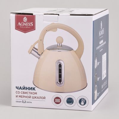 ЧАЙНИК СО СВИСТКОМ И МЕРНОЙ ШКАЛОЙ, 3,2Л-1