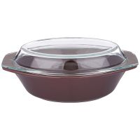 ФОРМА ДЛЯ ЗАПЕКАНИЯ СО СТЕКЛЯННОЙ ЖАРОПРОЧНОЙ КРЫШКОЙ AGNESS 35,5*21,3*13,4СМ 2,5Л КОРИЧ. (КОР=6ШТ.)