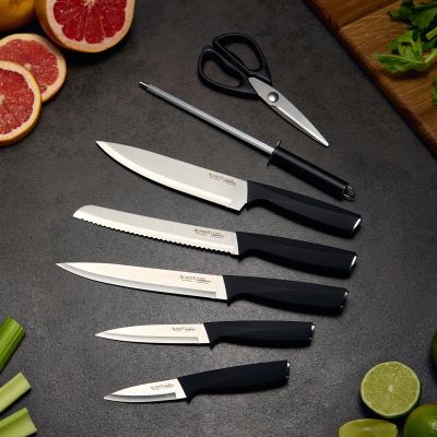 НАБОР НОЖЕЙ AGNESS НЖС НА ПЛАСТИКОВОЙ ВРАЩАЮЩЕЙСЯ ПОДСТАВКЕ 8 ПР.-2