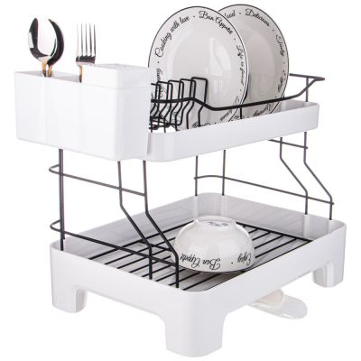 СУШИЛКА ДЛЯ ПОСУДЫ 2-Х ЯРУСНАЯ, ЦВЕТ: БЕЛЫЙ-2