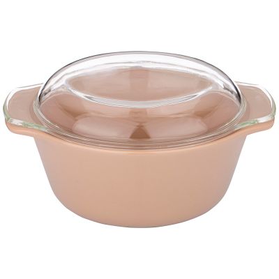 ФОРМА ДЛЯ ЗАПЕКАНИЯ СО СТЕКЛЯННОЙ ЖАРОПРОЧНОЙ КРЫШКОЙ AGNESS 28*23*13,4СМ 2,5Л КАПУЧИНО (КОР=6ШТ.)-0