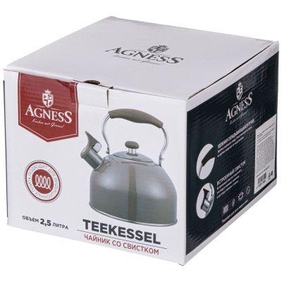 ЧАЙНИК AGNESS СО СВИСТКОМ 2,5 Л,НЖС ИНДУКЦИЯ-1