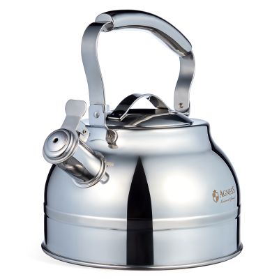 ЧАЙНИК AGNESS СО СВИСТКОМ 2,7Л, ТЕРМОАККУМУЛИРУЮЩЕЕ ДНО, 304 СТАЛЬ,  ИНДУКЦИЯ-2