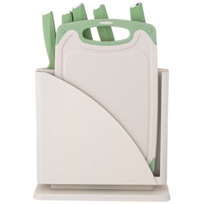 НАБОР НОЖЕЙ AGNESS НЖС НА ПЛАСТИКОВОЙ ПОДСТАВКЕ И РАЗДЕЛОЧНАЯ ДОСКА, 7 ПР.-2