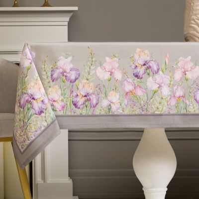 СКАТЕРТЬ ИРИСЫ 110Х140СМ ,СЕРЫЙ, 100% ХЛОПОК,ТВИЛ ПРОПИТКА-5