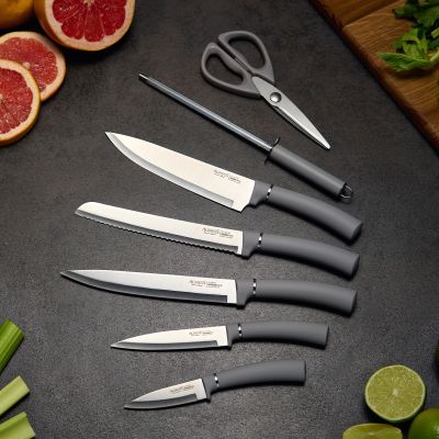 НАБОР НОЖЕЙ AGNESS НЖС НА ПЛАСТИКОВОЙ ВРАЩАЮЩЕЙСЯ ПОДСТАВКЕ 8 ПР.-2