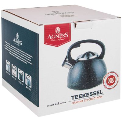 ЧАЙНИК AGNESS СО СВИСТКОМ 2,5 Л, ИНДУКЦИОН. ДНО (КОР=12ШТ.)-1
