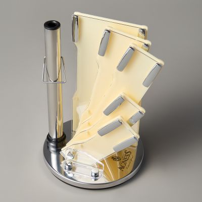 НАБОР НОЖЕЙ AGNESS НЖС  НА ПЛАСТИКОВОЙ ВРАЩАЮЩЕЙСЯ ПОДСТАВКЕ 8 ПР. (КОР=6НАБОР.)-6