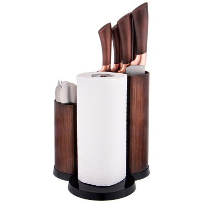 ПОДСТАВКА ДЛЯ НОЖЕЙ AGNESS УНИВЕРСАЛЬНАЯ C ДЕРЖАТЕЛЕМ ДЛЯ ПОЛОТЕНЕЦ, ВЫСОТА: 25*22*16СМ-4