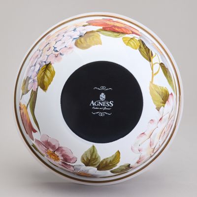 НАБОР МИСОК AGNESS ЭМАЛИРОВАННЫХ С ПЛАСТИК.КРЫШКАМИ, СЕРИЯ ФЛАНДРИЯ 6ПР 0,6/0,9/1,3Л ДИА. 14/16/18СМ-9