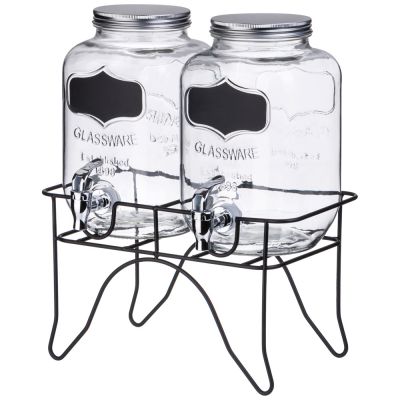 ДИСПЕНСЕРЫ ДЛЯ НАПИТКОВ 2 ШТУКИ ПО 4 Л НА ПОДСТАВКЕ 14*14*26 СМ-2