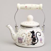 ЧАЙНИК AGNESS ЭМАЛИРОВАННЫЙ СО СЪЕМНЫМ ФИЛЬТРОМ ИЗ НЖС СЕРИЯ 