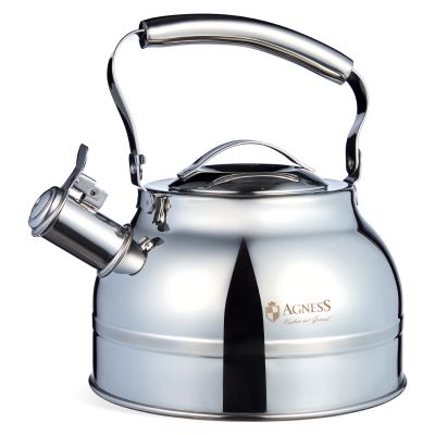 ЧАЙНИК AGNESS СО СВИСТКОМ 2,7Л, ТЕРМОАККУМУЛИРУЮЩЕЕ ДНО, 304 СТАЛЬ,  ИНДУКЦИЯ-1