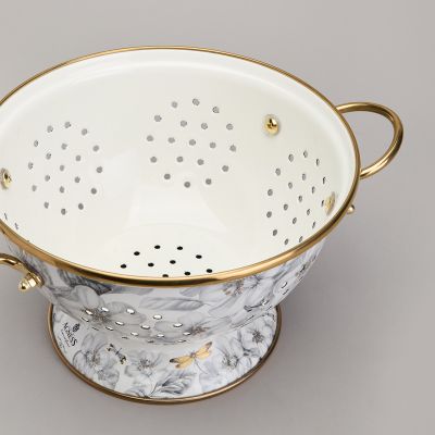 ДУРШЛАГ AGNESS ЭМАЛИРОВАННЫЙ, СЕРИЯ ЯБЛОНЕВЫЙ САД, 20СМ H=14СМ  D=20СМ-6