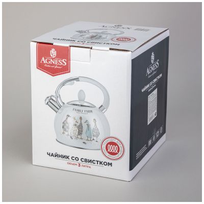 ЧАЙНИК AGNESS СО СВИСТКОМ, 3Л, ИНДУКЦИОН. КАПСУЛ. ДНО-1