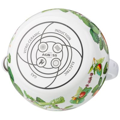 ЧАЙНИК AGNESS ЭМАЛИРОВАННЫЙ СО СВИСТКОМ СЕРИЯ 