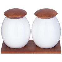 НАБОР БАНОК С ДЕРЕВ. КРЫШКОЙ LEFARD 