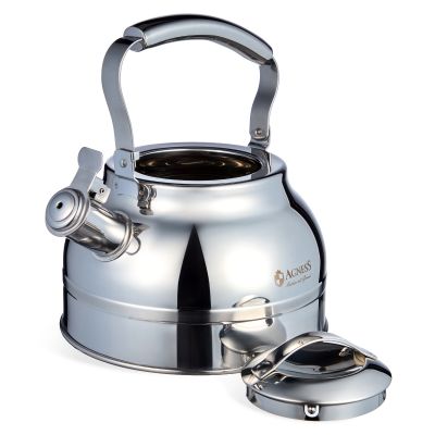 ЧАЙНИК AGNESS СО СВИСТКОМ 2,7Л, ТЕРМОАККУМУЛИРУЮЩЕЕ ДНО, 304 СТАЛЬ,  ИНДУКЦИЯ-4