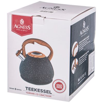 ЧАЙНИК AGNESS СО СВИСТКОМ 3,0 Л ТЕРМОАККУМУЛИРУЮЩЕЕ ДНО, ИНДУКЦИЯ (КОР=6ШТ)-1