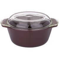 ФОРМА ДЛЯ ЗАПЕКАНИЯ СО СТЕКЛЯННОЙ ЖАРОПРОЧНОЙ КРЫШКОЙ AGNESS 28*23*13,4СМ 2,5Л КОРИЧНЕВАЯ (КОР=6ШТ.)