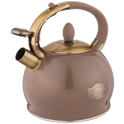 ЧАЙНИК AGNESS СО СВИСТКОМ, 3Л C ИНДУКЦИОН. КАПСУЛЬНЫМ ДНОМ ЦВЕТ: ШОКОЛАД-2