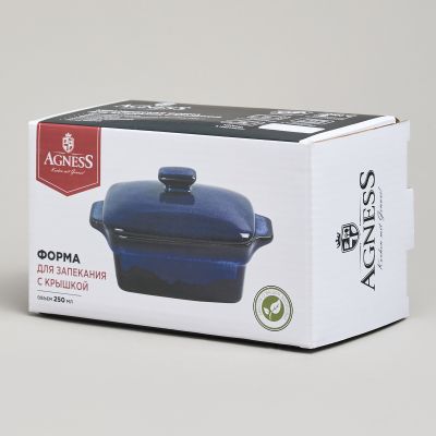 ФОРМА ДЛЯ ЗАПЕКАНИЯ С КРЫШКОЙ / МАСЛЕНКА REACTIVE BLUE 16,5*10*5/9 СМ 250 МЛ-1