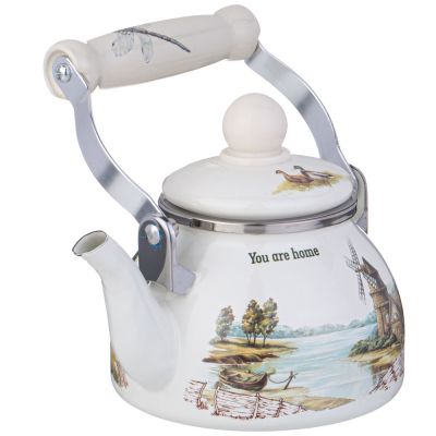 ЧАЙНИК AGNESS ЭМАЛИРОВАННЫЙ СО СЪЕМНЫМ ФИЛЬТРОМ ИЗ НЖС СЕРИЯ 