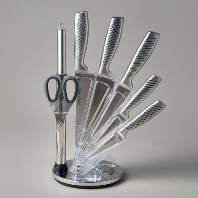 НАБОР НОЖЕЙ AGNESS НЖС НА ПЛАСТИКОВОЙ ВРАЩАЮЩЕЙСЯ ПОДСТАВКЕ 8 ПР.-3