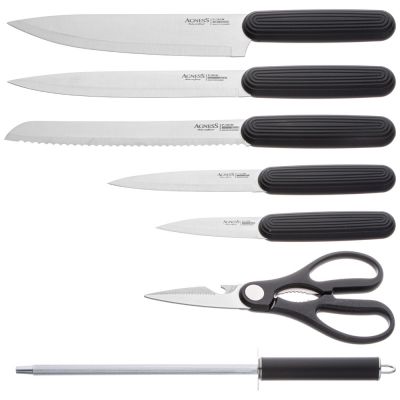 НАБОР НОЖЕЙ AGNESS С НОЖНИЦАМИ И МУСАТОМ НА ПЛАСТИКОВОЙ ПОДСТАВКЕ, 8 ПРЕДМЕТОВ-3