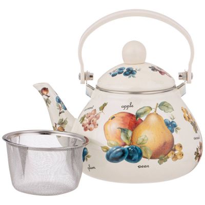 ЧАЙНИК AGNESS ЭМАЛИРОВАННЫ СО СЪЕМНЫМ ФИЛЬТРОМ ИЗ НЖС, СЕРИЯ 