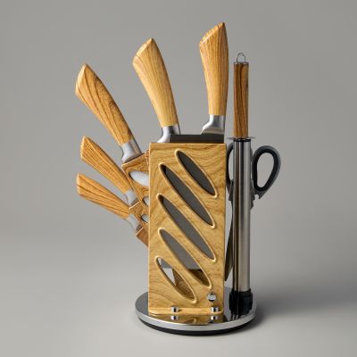 НАБОР НОЖЕЙ AGNESS С НОЖНИЦАМИ И МУСАТОМ НА ПЛАСТИКОВОЙ ПОДСТАВКЕ, 8 ПРЕДМЕТОВ (КОР=6НАБОР.)-4