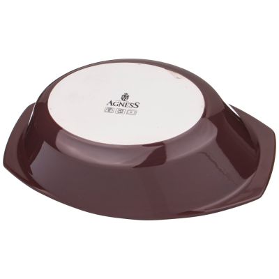 ФОРМА ДЛЯ ЗАПЕКАНИЯ СО СТЕКЛЯННОЙ ЖАРОПРОЧНОЙ КРЫШКОЙ AGNESS 35,5*21,3*13,4СМ 2,5Л КОРИЧ. (КОР=6ШТ.)-3