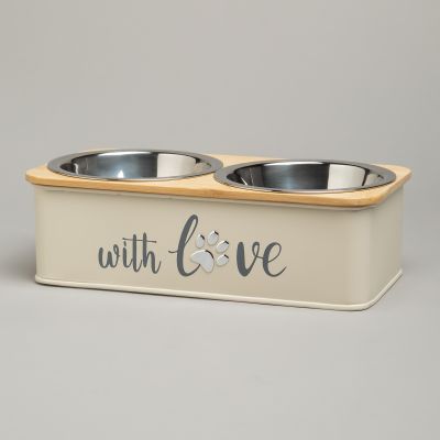 МИСКА AGNESS ДЛЯ ЖИВОТНЫХ ДВОЙНАЯ НА ПОДСТАВКЕ, 25,5Х13Х7 СМ-3