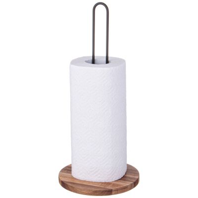 ДЕРЖАТЕЛЬ ДЛЯ ПОЛОТЕНЕЦ AGNESS НА ДЕРЕВЯННОЙ ПОДСТАВКЕ ДИАМЕТР 16 СМ ВЫСОТА 35 СМ (КОР=12ШТ)-1