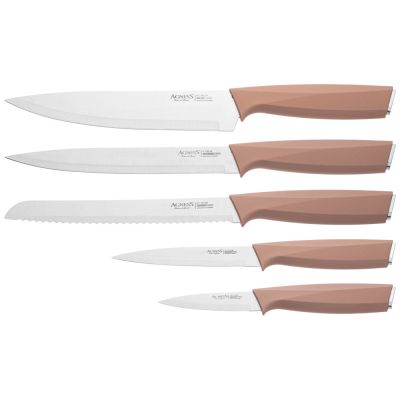 НАБОР НОЖЕЙ AGNESS НЖС НА ПЛАСТИКОВОЙ ПОДСТАВКЕ И РАЗДЕЛОЧНАЯ ДОСКА, 7 ПР.-4