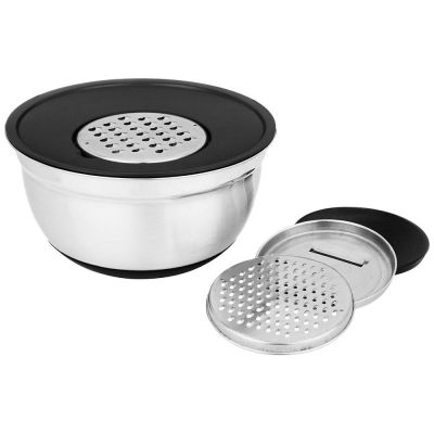 МИСКА  AGNESS 6 В 1 С КРЫШКОЙ С 3-МЯ СЪЕМНЫМИ ТЁРКАМИ,  24 СМ, 2,25 Л. ПРОТИВОСКОЛЬЗЯЩЕЕ ДНО-0