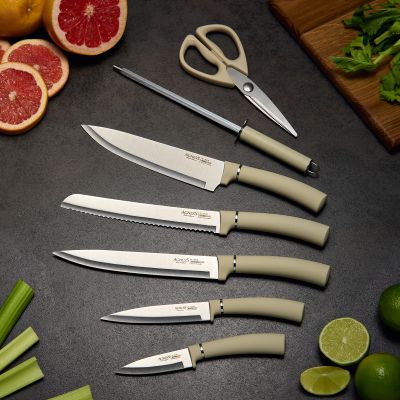 НАБОР НОЖЕЙ AGNESS НЖС НА ПЛАСТИКОВОЙ ВРАЩАЮЩЕЙСЯ ПОДСТАВКЕ 8 ПР.-2