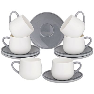 ЧАЙНЫЙ НАБОР LEFARD НА 6 ПЕР. 12 ПР. 250 МЛ СЕРЫЙ (КОР=6НАБ.)-0