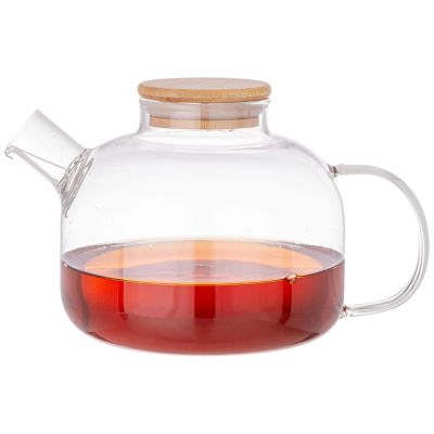 ЧАЙНИК ЗАВАРОЧНЫЙ 1300 МЛ. С БАМБУКОВОЙ КРЫШКОЙ (КОР=12ШТ.)-2