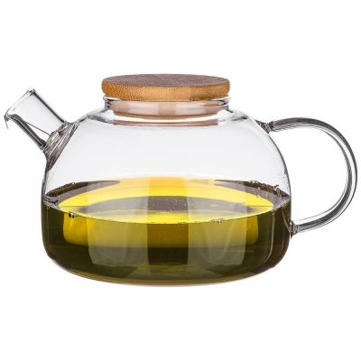 ЧАЙНИК ЗАВАРОЧНЫЙ 800 МЛ. С БАМБУКОВОЙ КРЫШКОЙ (КОР=12ШТ.)-0