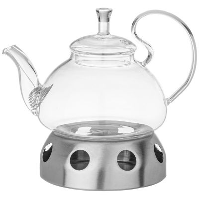 ЧАЙНИК ЗАВАРОЧНЫЙ AGNESS С ФИЛЬТРОМ ИЗ НЖС И ПОДСТАВКОЙ ДЛЯ ПОДОГРЕВА 800 МЛ (КОР=18 НАБОР.)-0