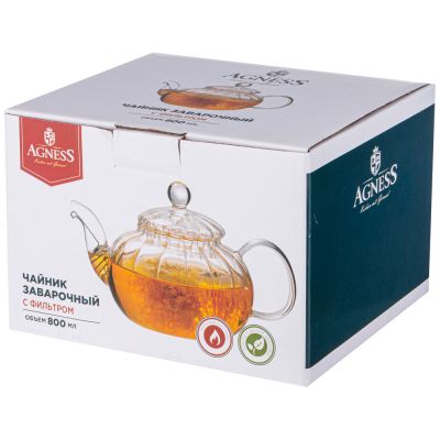 ЧАЙНИК ЗАВАРОЧНЫЙ AGNESS С ФИЛЬТРОМ ИЗ НЖС 800 МЛ (КОР=24ШТ.)-1