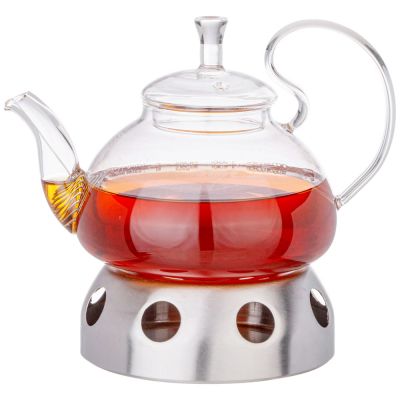 ЧАЙНИК ЗАВАРОЧНЫЙ AGNESS С ФИЛЬТРОМ ИЗ НЖС И ПОДСТАВКОЙ ДЛЯ ПОДОГРЕВА 800 МЛ (КОР=18 НАБОР.)-2