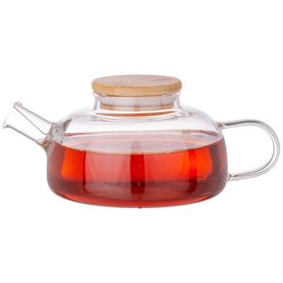 ЧАЙНИК ЗАВАРОЧНЫЙ 700 МЛ. С БАМБУКОВОЙ КРЫШКОЙ (КОР=24ШТ.)-2