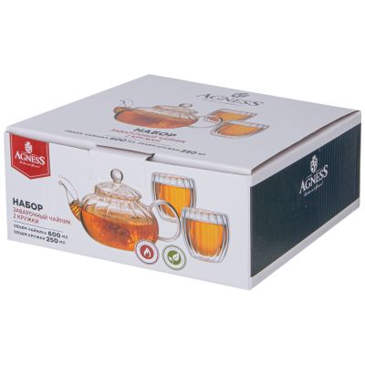 НАБОР ЧАЙНИК 600МЛ И 2 КРУЖКИ 250МЛ-1