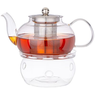 ЧАЙНИК ЗАВАРОЧНЫЙ AGNESS С ФИЛЬТРОМ ИЗ НЖС И СТЕКЛ. ПОДСТАВКОЙ ДЛЯ ПОДОГРЕВА 800 МЛ (КОР=24НАБОР.)-2