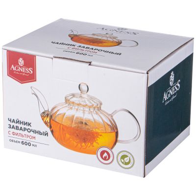 ЧАЙНИК ЗАВАРОЧНЫЙ AGNESS С ФИЛЬТРОМ ИЗ НЖС 600 МЛ (КОР=24ШТ.)-1